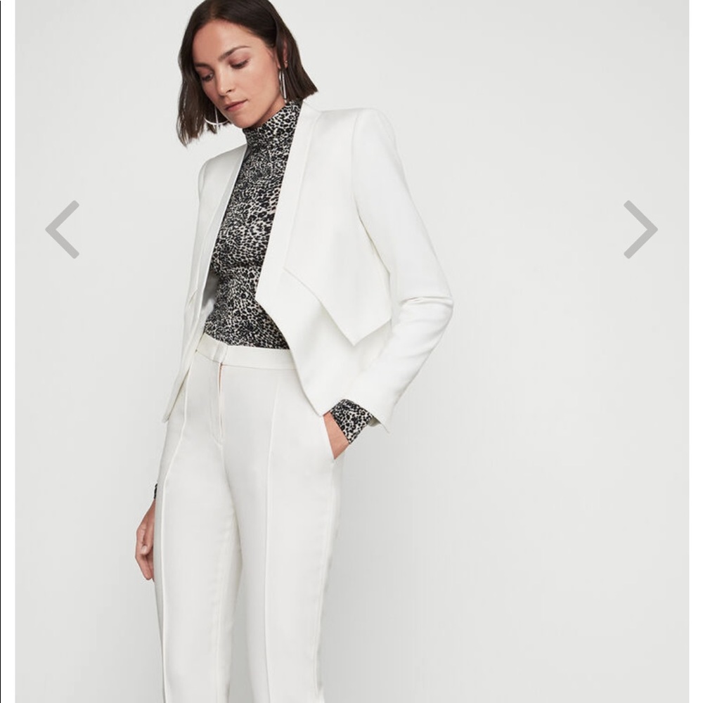 🤍BGBG White Lloyd Open-Front Layered Blazer Jacket